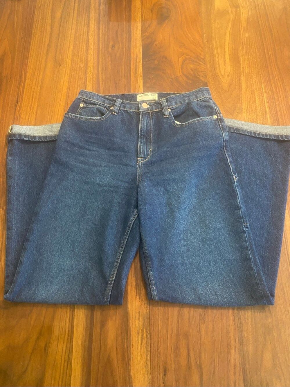 Free People We The Free Women's Blue Tinsley Baggy High Rise Straight Jeans 28 - Picture 1 of 10